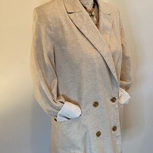 Banana Republic Natural linen Double-Breasted Blazer 8P